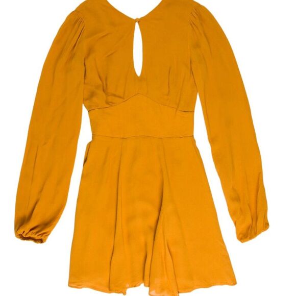Reformation Delancey Goldenrod Mini Keyhole Dress - Size 0 - Picture 1 of 7